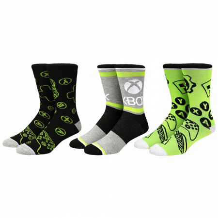 X-Box System Symbols 3-Pack of Crew Socks